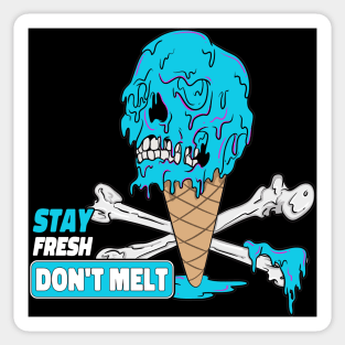 Don't Melt Dripping Ice Cream Skull Sticker